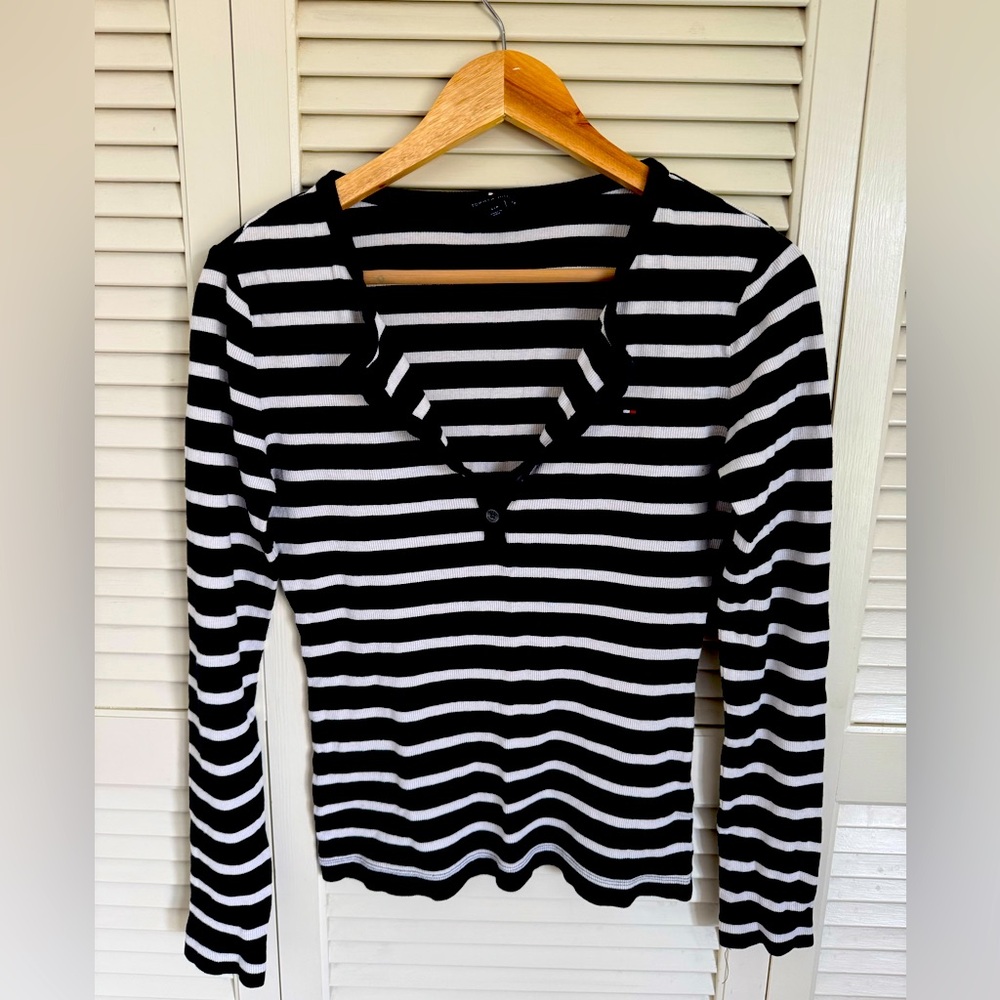 Tommy Hilfiger striped jersey henley top